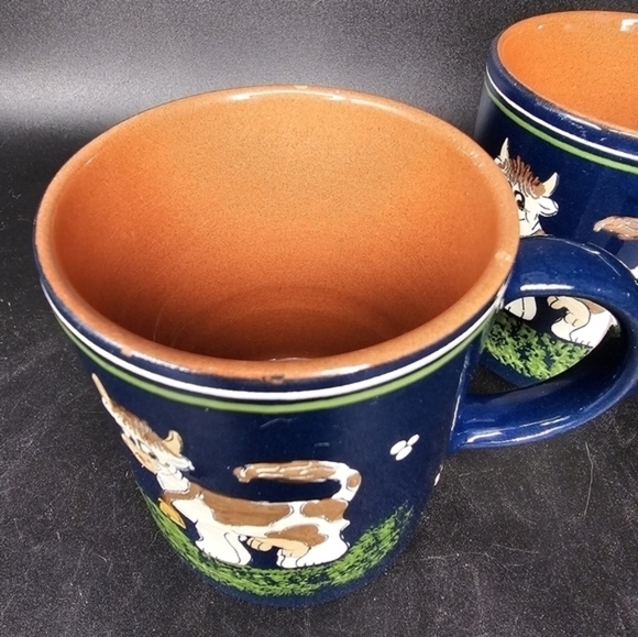 Vintage used‎ coffee cups with cow design - Picture 3 of 5